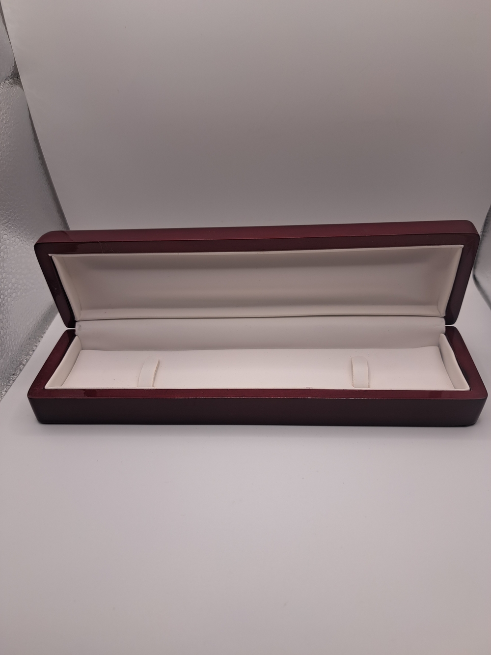 Jewelry Presentation Box in Burgundy and White